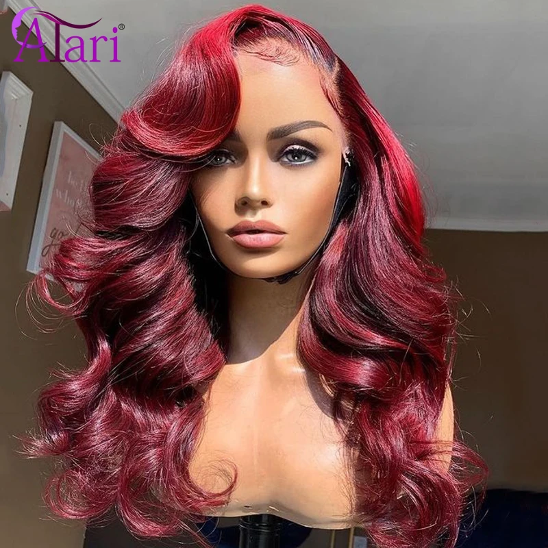

Atari Highlight Wig 99J Colored Human Hair Wigs Peruvian Body Wave Lace Front Wig 30 Inch HD Transparent Lace Wigs for Women