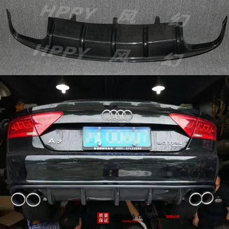 

For Audi A7 S7 carbon fiber rear bumper lip nozzle diffuser cover spoiler 2012 2012 2014 2015