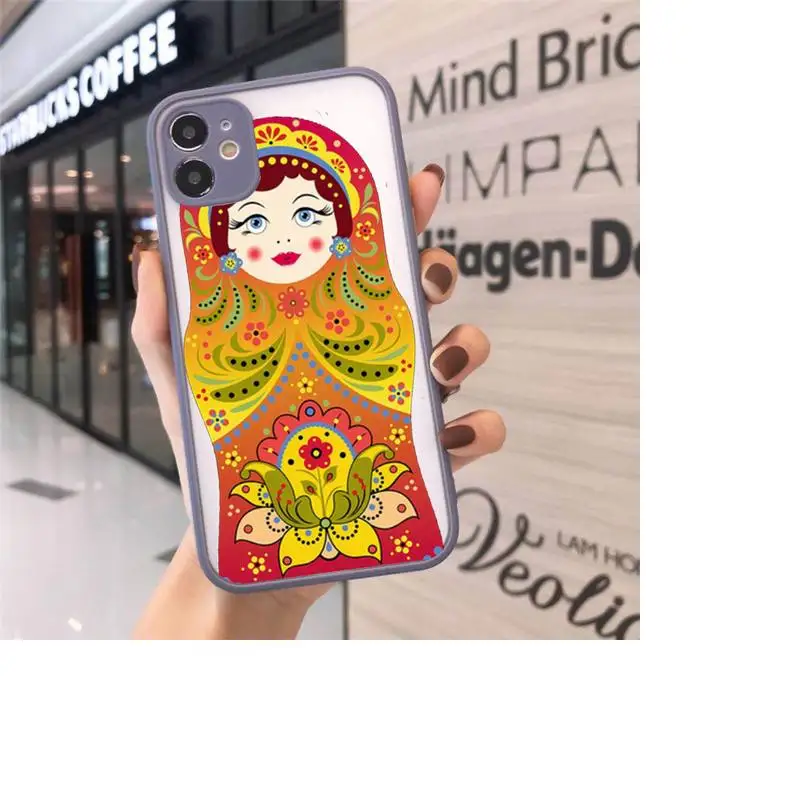 

Russian Dolls Pattern Matryoshka Phone Cases matte transparent For iphone 7 8 11 12 plus mini x xs xr pro max cover
