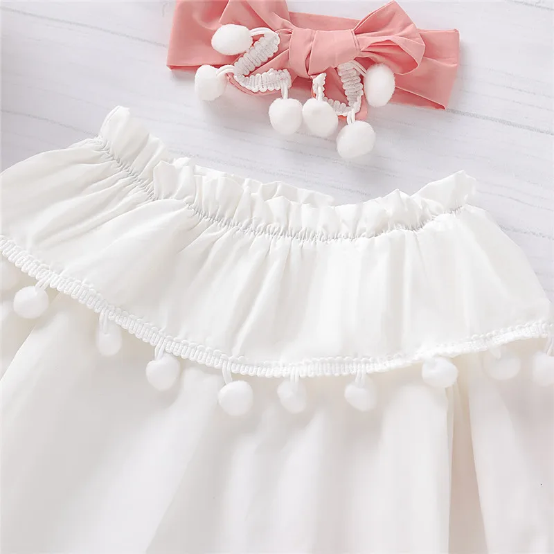 Chifuna/Новые Модные осенние комплекты с рюшами головной убор + белая блузка штаны