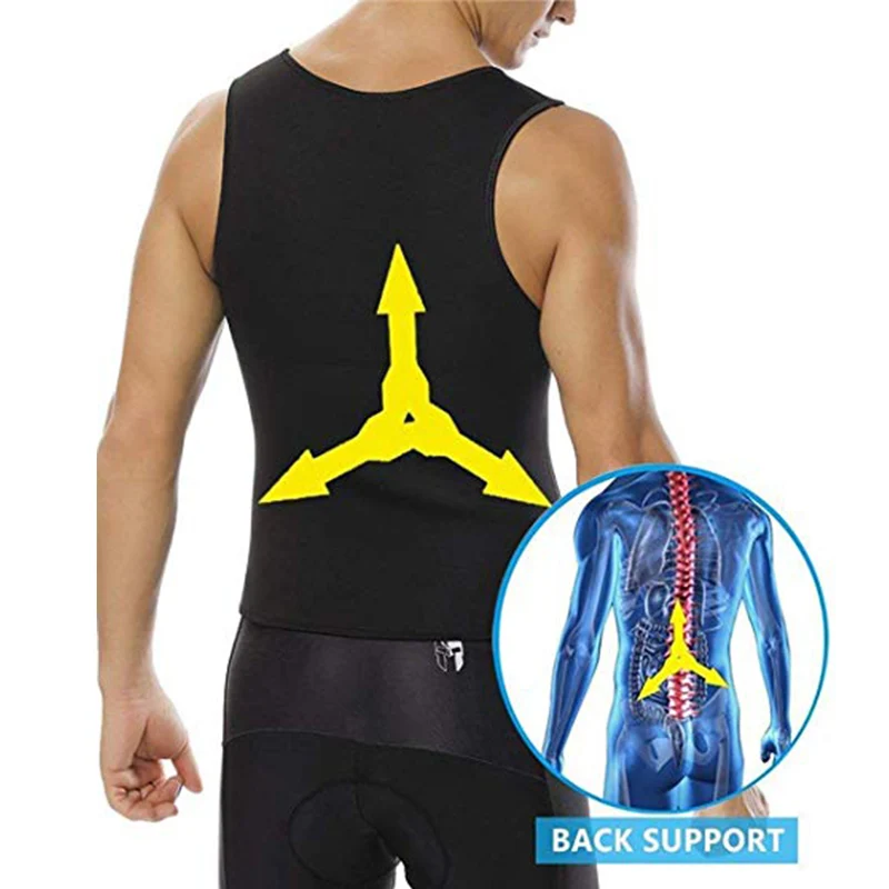 

2021 New Hot Sweat Workout Tank Top for Men Women Slimming Waist Corset Neoprene Vest for Weight Loss Tummy Fat Burner