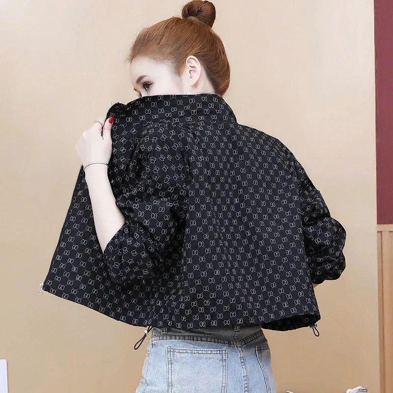 

Summer Women Sun Protection Clothing Short Style Printing Jackets 2021 Female Thin Breathable Loos Long Sleeves Coat Jacket A73