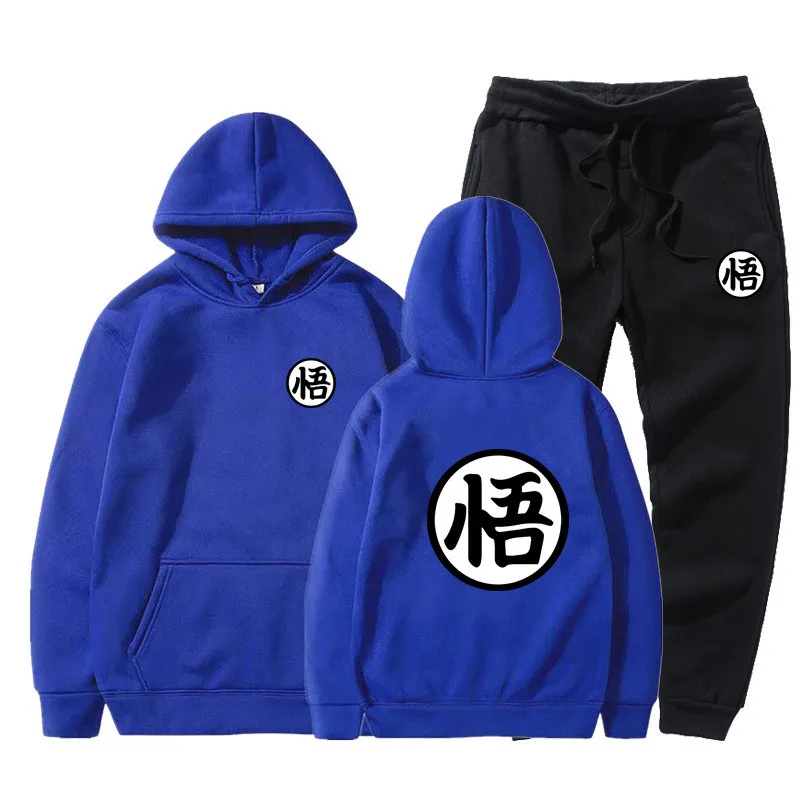 

Brand Homme Two Pieces Sets Hooded Tracksuit Men/Women Sportswear Gyms Black Hoodies+Sweatpants Joggers Sweatshirts