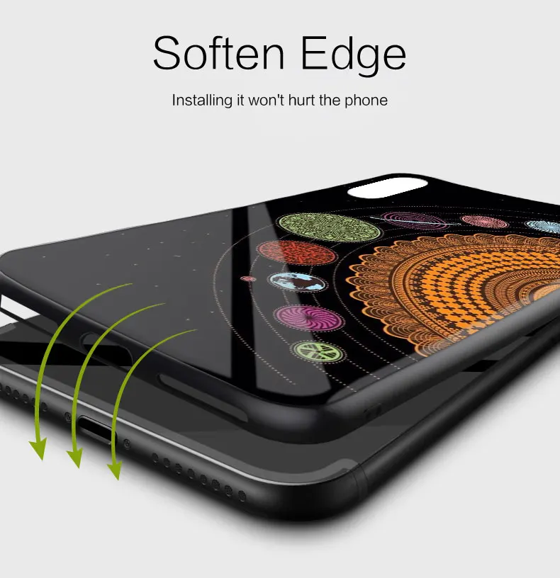 Мягкий силиконовый стеклянный чехол для iPhone 13 12 11 Pro X XS Max XR 8 7 6 Plus SE 2020 S чёрный