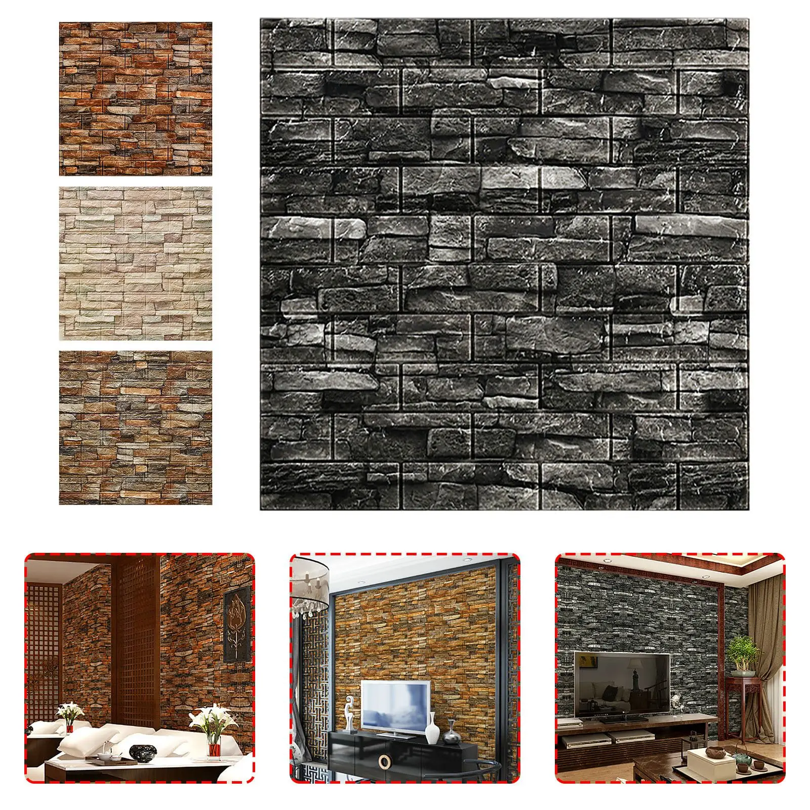 1 шт. 3D Наклейка на стену в стиле ретро наклейка виде кирпича s для гостиной фона