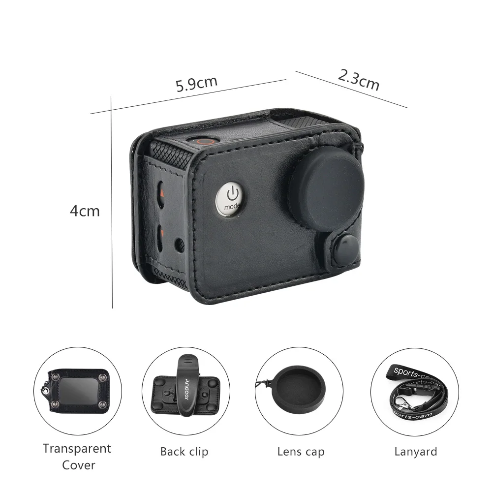 Многофункциональная Спортивная камера Andoer с зажимом переносной висячий чехол