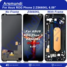 ЖК-дисплей 6,59 дюйма для ASUS ROG Phone II 2 ZS660KL AMOLED, кодирующий преобразователь сенсорного экрана в сборе Замена для Asus ZS660KL I001DA