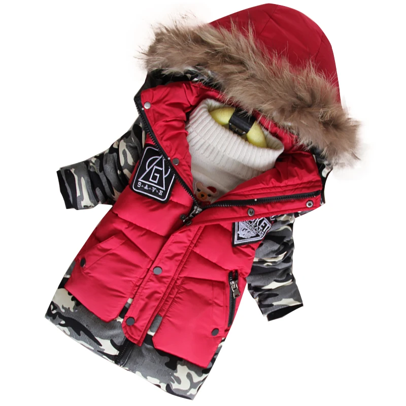 Новая парка для мальчиков Детские Зимние куртки пуховик теплые детские толстые