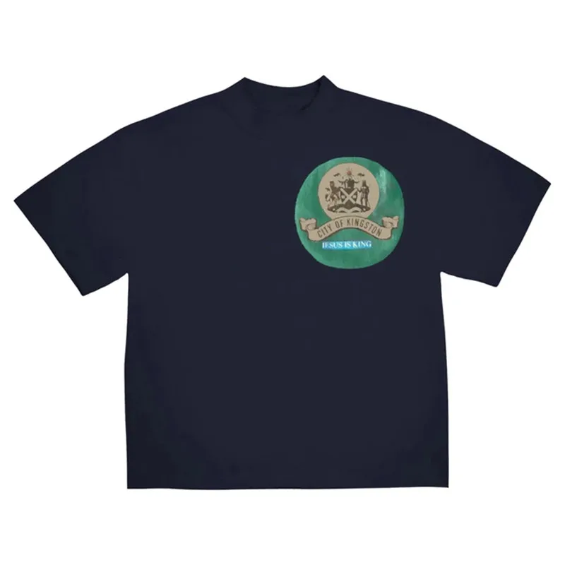 

3D Printing Kanye Jesus is King Jamaica Seal Tee T Shirt Men Women 1:1 Best-quality Kanye West Tees T-Shirts
