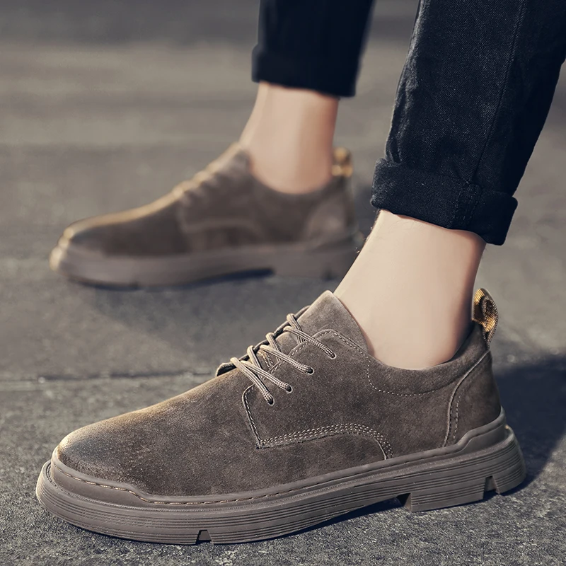 Мужские замшевые туфли темно-синие классические деловые оксфорды на плоской