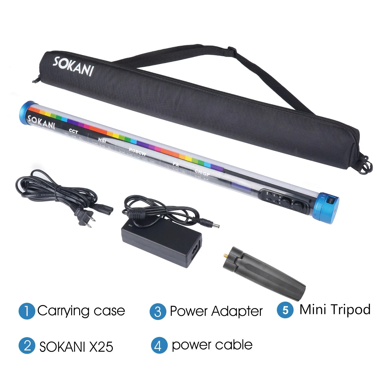 Sokani X25 V2 RGB Би Цвет светодиодный видео светильник палочка с приложением