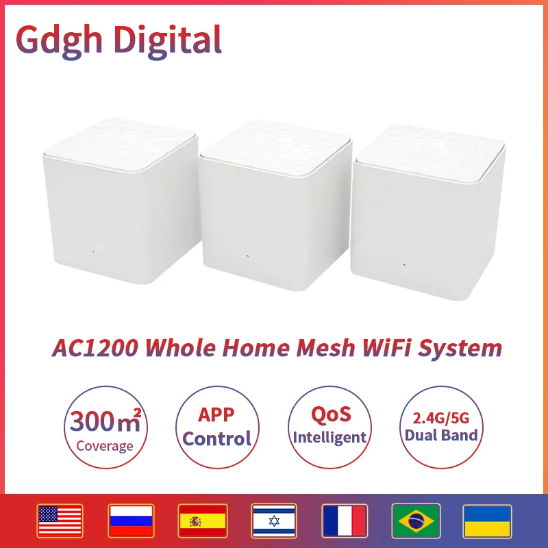 GLVISION Nova GLMW3 полностью домашний сетчатый WiFi роутер с AC1200 2 4G/5 0 GHz беспроводной