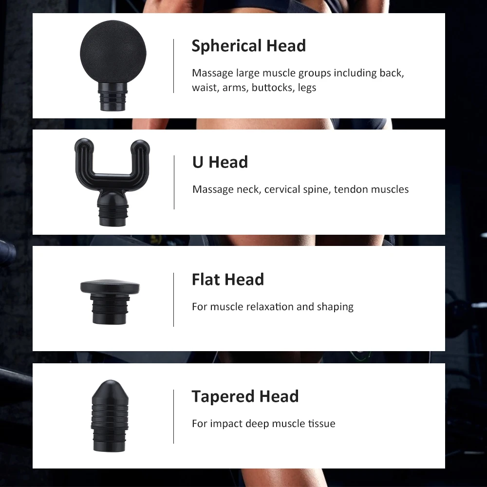 

PASTSKY Mini Fascia Massage Gun 32 Gears 3500r/min Deep Muscle Vibration Relief Pain Pocket Massager Fitness LED Display 4 Heads