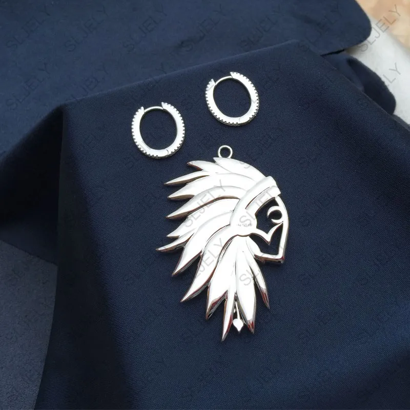 Женские асимметричные серьги SLJELY из стерлингового серебра 925 пробы с цирконием