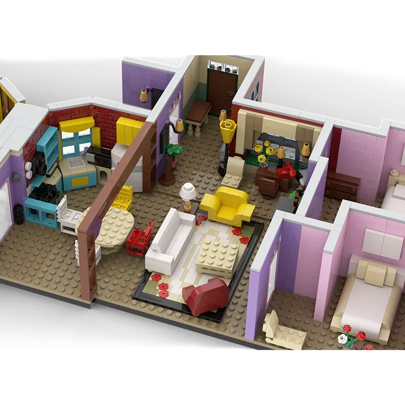 

MOC Friendsal Central Perk TV Show Monica's Apartment Architecture DIY Toys House Model Building Blocks Bricks For Girl Gifts