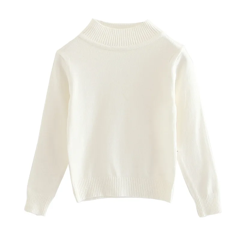 2021 Детский свитер Сезон весна-осень однотонные с высоким воротом для мальчиков и