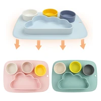 toddler feeding silicone plate cloud shape dishes bpa free kids training feeding tableware food supplement bowl non slip tray