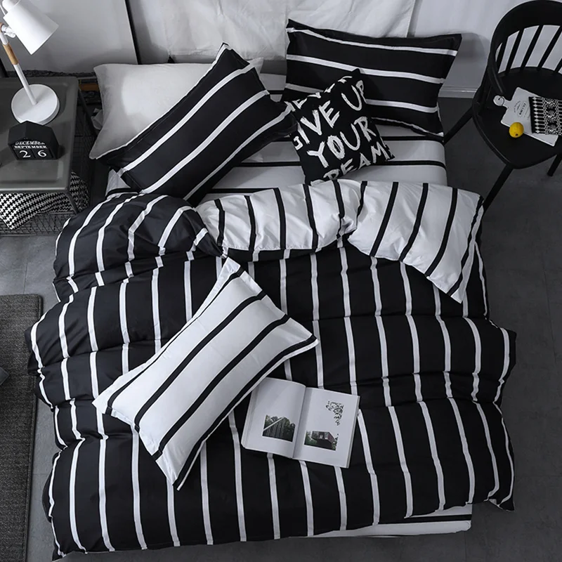 

Simple Classic Queen Bedding Set 5 Size Bed Linen 4pcs Set Duvet Cover Set Pastoral Bed Sheet Ab Side Duvet Cover Stars