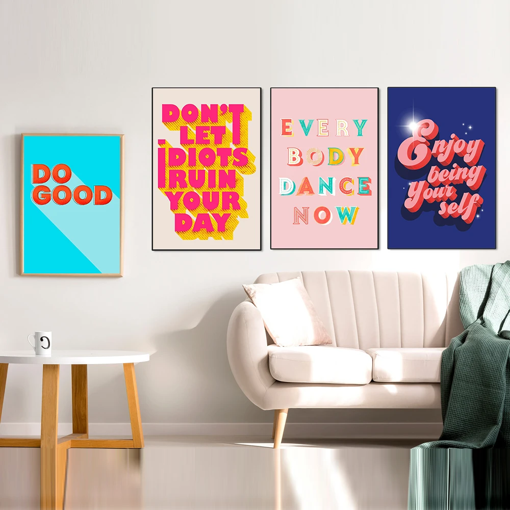 Йога позитивная типография Современная красочная Цитата плакат настенная