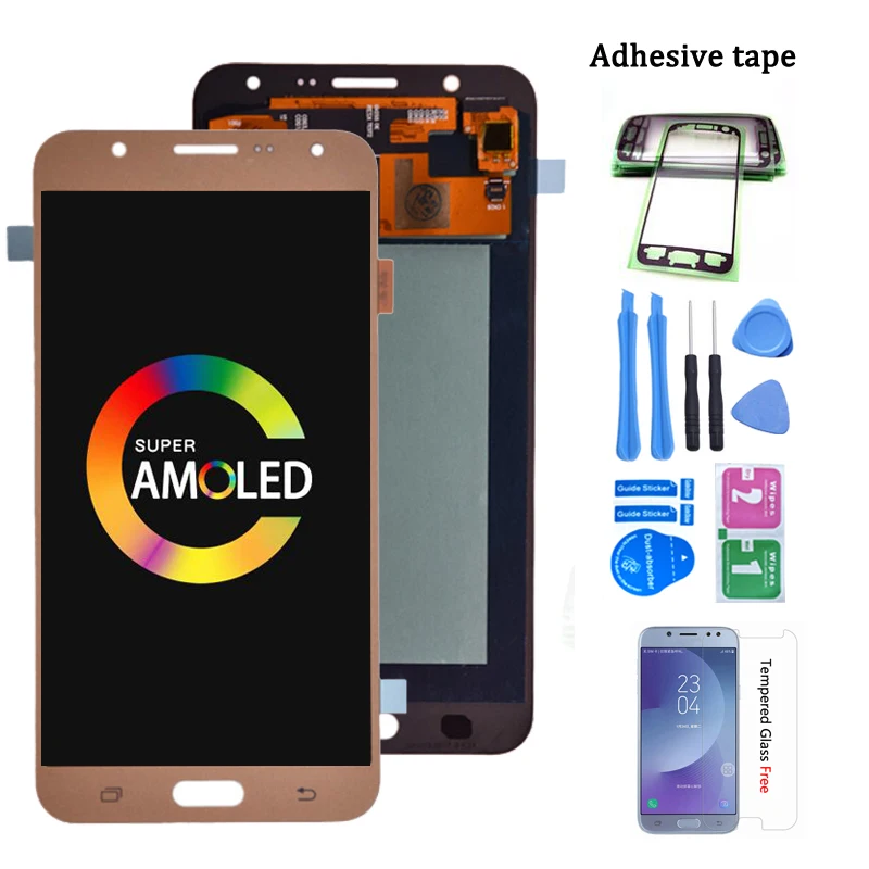 Оригинальный ЖК дисплей Super AMOLED для Samsung Galaxy J7 2015 J700 J700F J700H J700M с сенсорным экраном