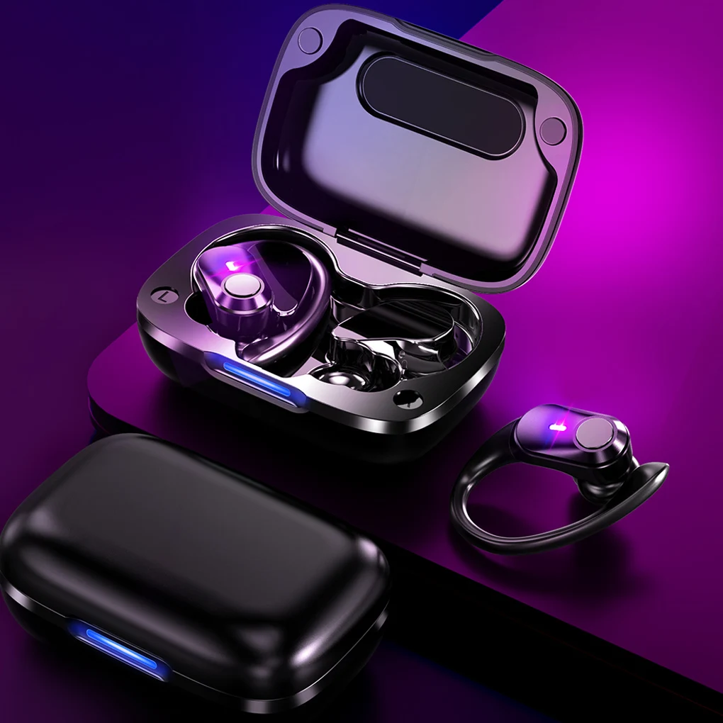 

5.1 Wireless Bluetooth Headphones HIFI Sound Sport Waterproof Earphones Low Latency Ear Hook Button Control Headsets with Mic