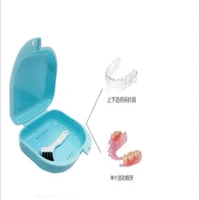 4 colors fake teeth orthodontic case dental retainer mouth guard denture storage plastic box oral hygiene supplies organizer