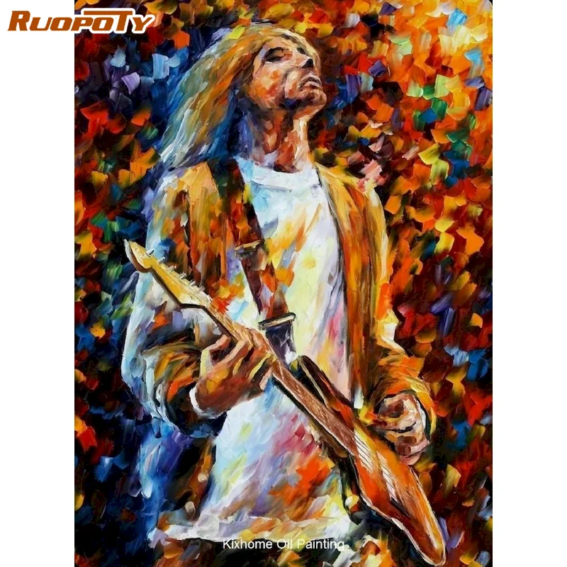 

RUOPOTY oil painting abstract Figure Acrylic On Canvas Wall Art DIY Picture By Numbers Musician For Room Decoration