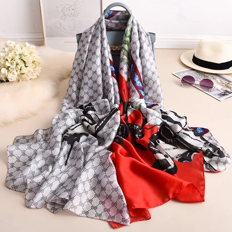 Хиджаб теплый шелковый шарф зима 2019 бандана Cachecol Пашмина Bufandas Foulard Femme женский