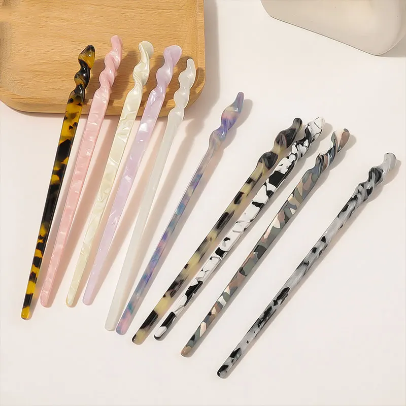 

Chinese Style Hair Stick For Women Wedding Hair Jewelry Accessories 18cm Long Vintage Hair Clip Acetate Hairpin Hair Tools
