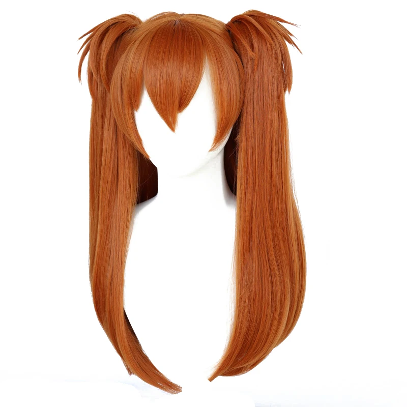 

Парик для косплея Asuka Langley Soryu, Длинные термостойкие синтетические волосы с зажимами для конского хвоста, для аниме-косплея, вечернего наряда