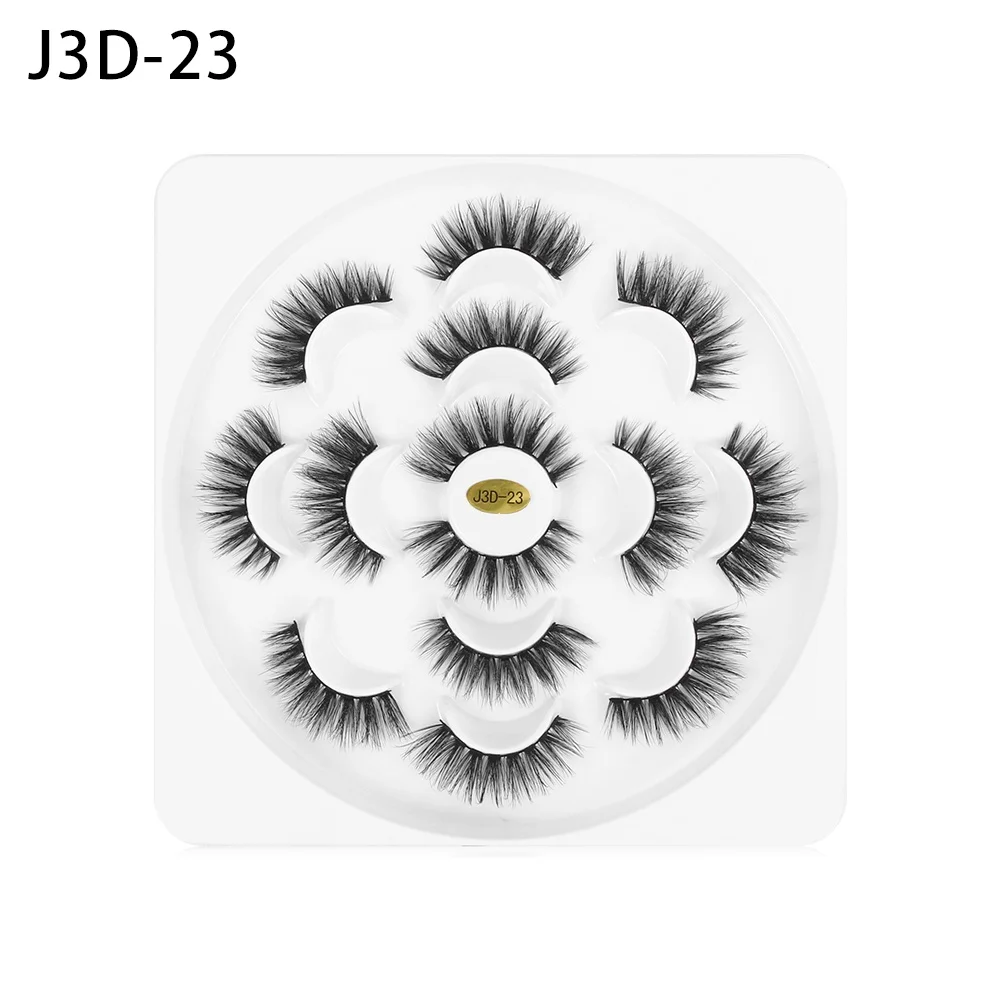 J3D-23 7 пар, 5D, накладные ресницы из норки, толстые, длинные, безжалостные ресницы, ручная работа, наращивание ресниц, Женский инструмент для макияжа глаз - Цвет: J3D-23