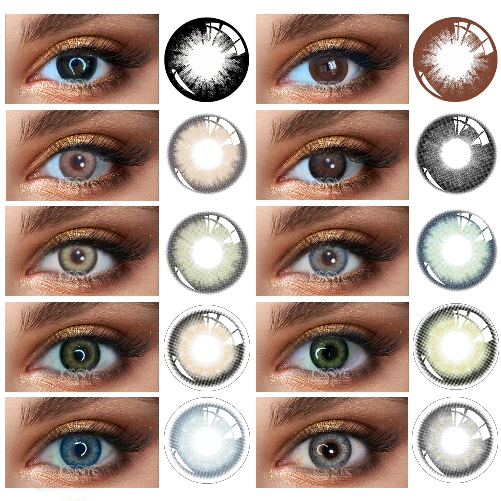 

KSSEYE 1Order(2pcs) HYPERSIZE Black beautiful Color Contact lenses Soft Contact lens Beautiful Pupil Mix the pupil