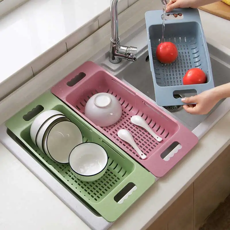 

Square Shape Drain Basket Collapsible Colanders Foldable Silicone Kitchen Organizer Fruit Vegetable Baskets Folding Strainers