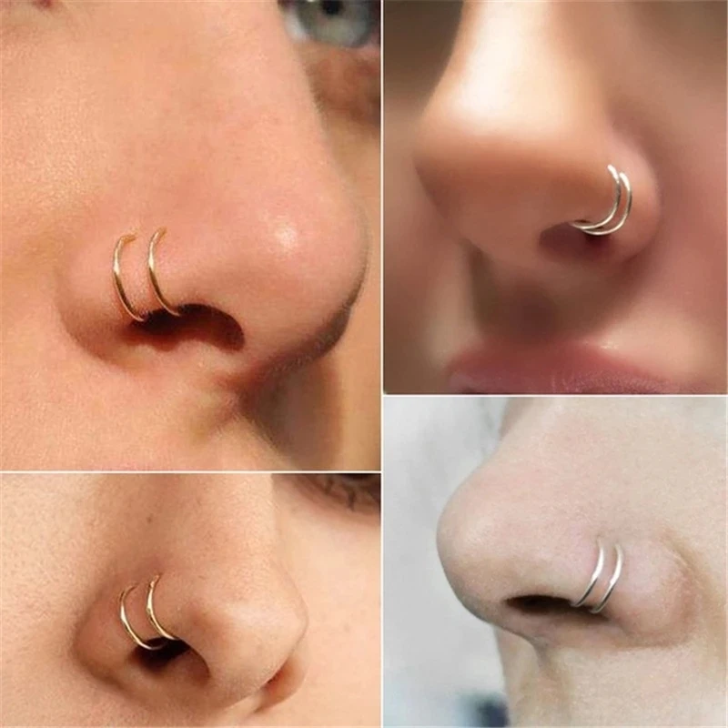 Кольцо для пирсинга носа из нержавеющей стали 60 шт./компл. | Украшения и