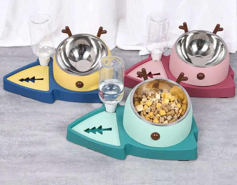 

Cat Bowls Dog Food Water Feeder Pet Drinking Dish Feeder Cat Puppy With Raised Feeding Supplies Small Dog Accessories Pet Produc