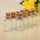 100 шт., 0,511.522.55 мл, Стеклянная емкость для хранения, прозрачные маленькие стеклянные бутылки с искусственными коронками