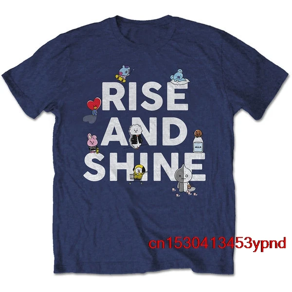 Мужская футболка BT21 Rise and Shine темно синего цвета (маленькая) женская