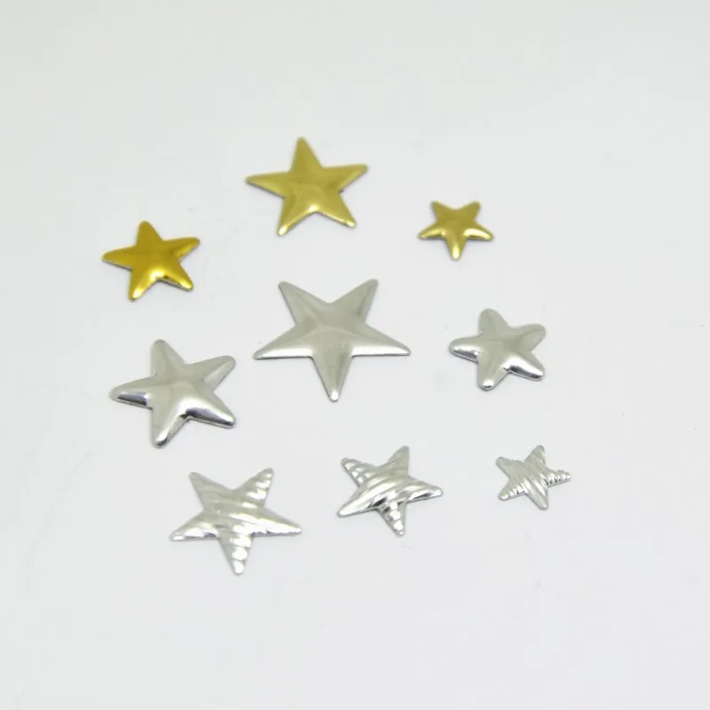 Стразы для горячей фиксации металлические стразы в форме звезды 6 мм 8 10 12 золото