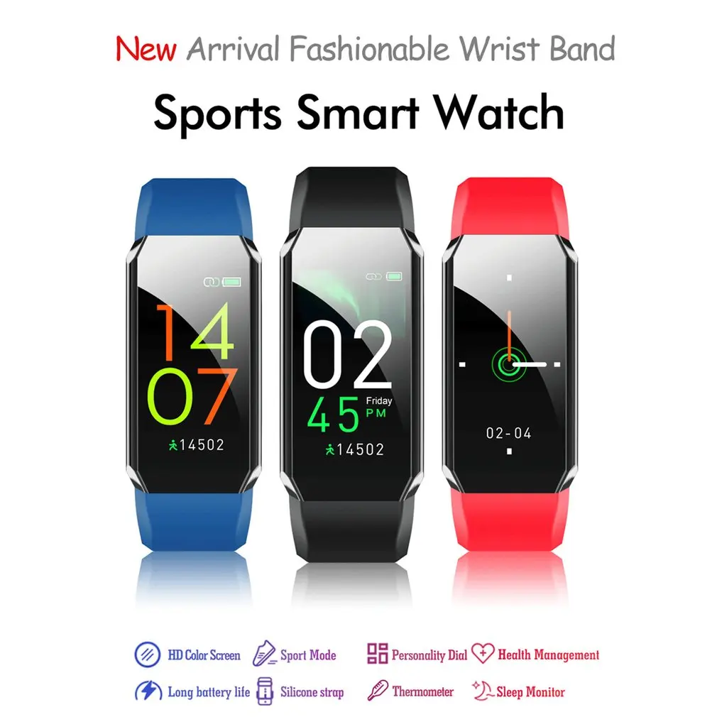 

T3 Men Women Sports Smart Watch Bracelet With Body Thermometer Waterproof Multifunctional Smartwatch
