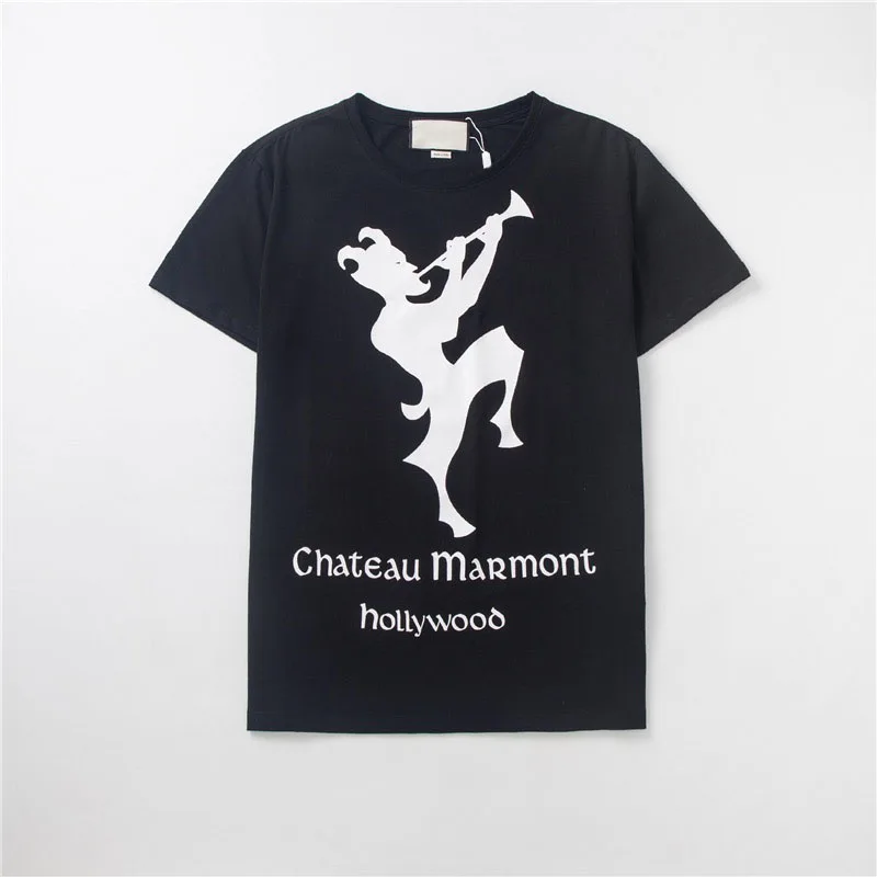 

Spring Summer 2021 Brand New Design Casual Letter Bouquet Blowing Trumpet Printing T-Shirt Women's Oversized Tees Men 0445