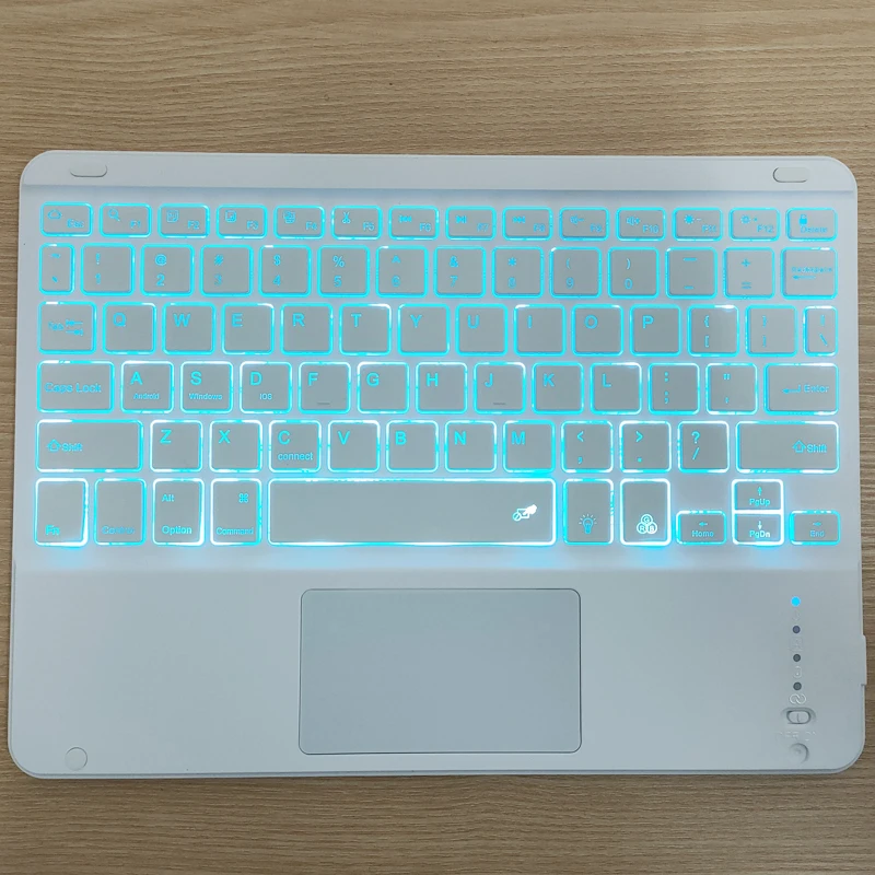Беспроводная Bluetooth клавиатура со светодиодный Ной подсветкой сенсорная панель
