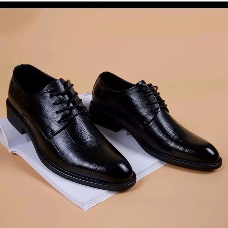 

Men's Formal Shoes Italian Leather Black British Business Formal Wear Casual Men's Shoes Casual All-match Men's Leather Shoes