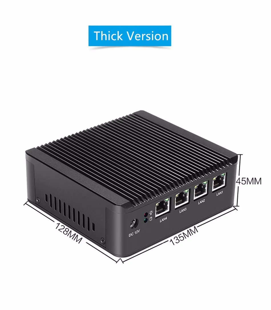 Pfsense мини ПК intel Celeron J1900 VGA часы собака брандмауэр промышленный безвентиляторный мини ПК 4* RJ45 1000 Мбит/с мульти LAN