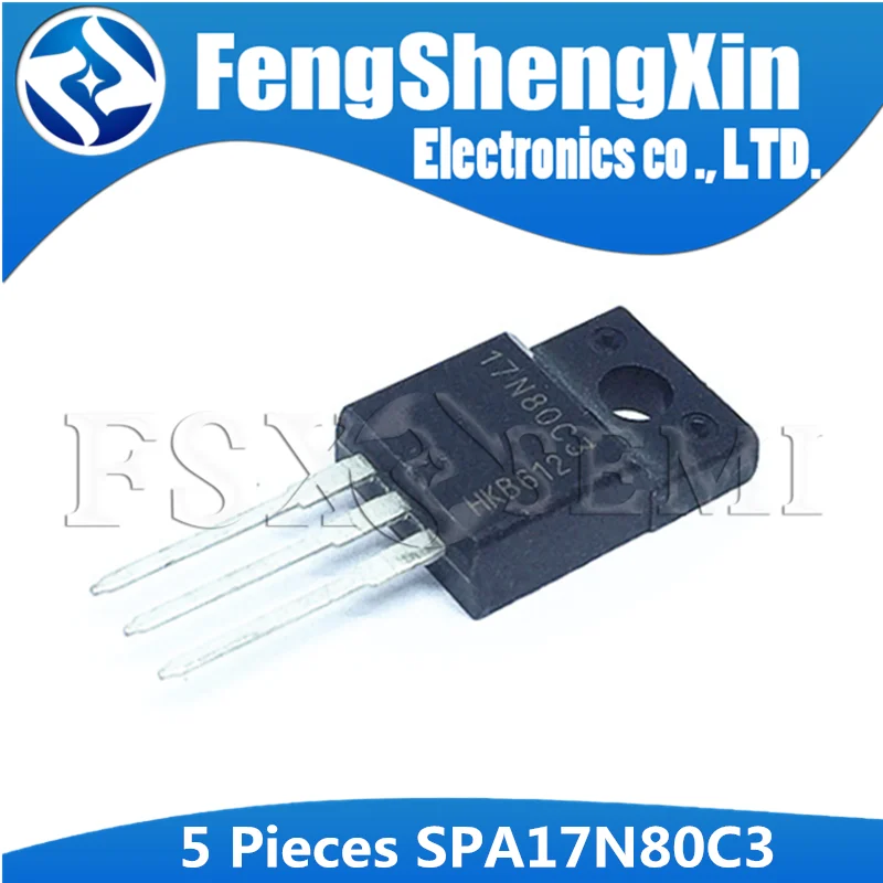 5pcs SPA17N80C3 TO 220F 17N80C3 220 17N80 SPA17N80 N канальный МОП транзистор Интегральные схемы 