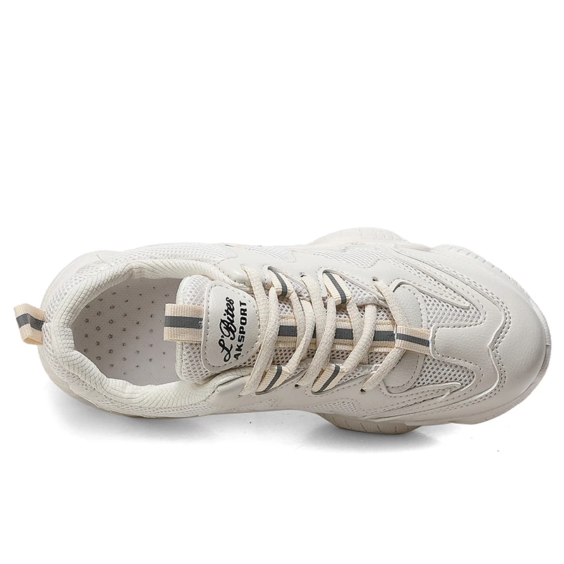 

2020 Spring Breathable Fashion Sneakers Women Casual Shoes Low Top Sport Ladies Shoes Lace Up Leisure Sneakers Outdoor Shoes