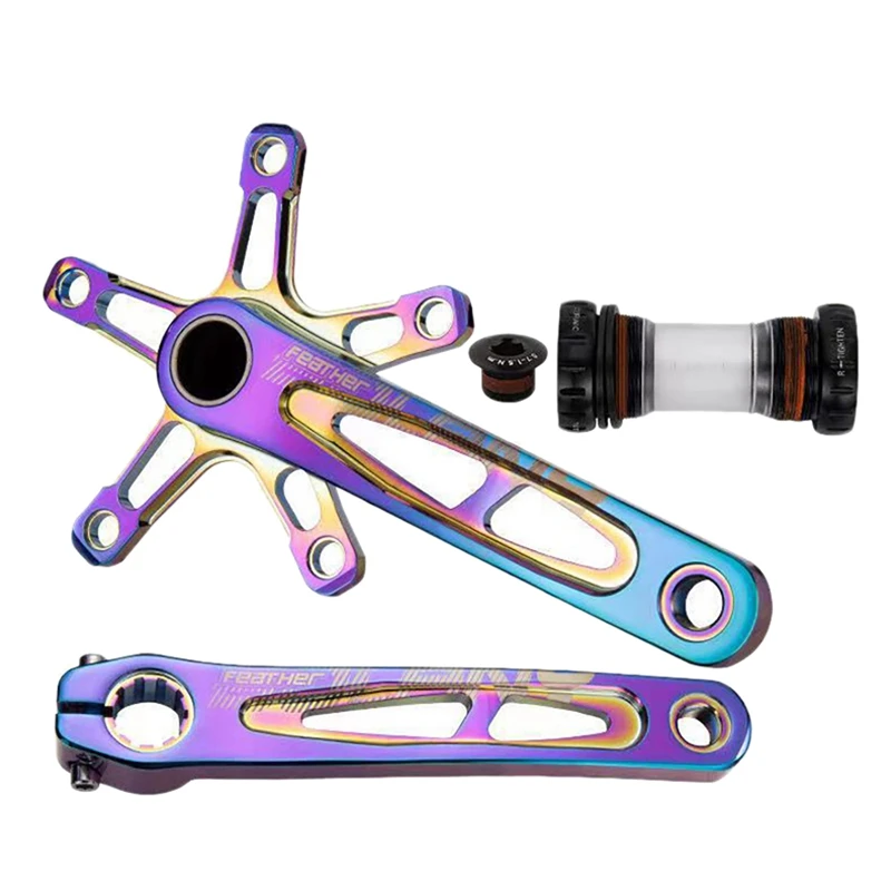

BOLANY Folding Bike Crankset 170mm 130BCD Crank Arm Bearing Axle Base Bracket Bike Parts