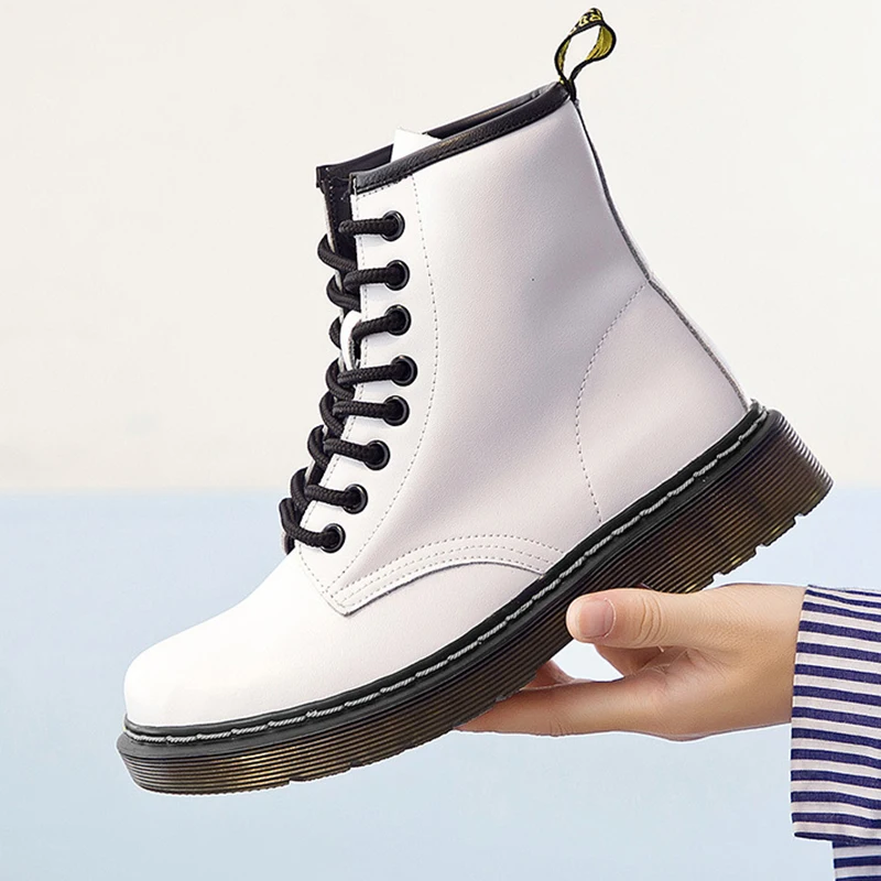 Женские ботильоны обувь из натуральной кожи ботинки в байкерском стиле на