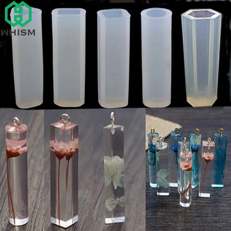 

5pieces Silicone Mould Resin Necklace Pendant DIY Casting Jewelry Making Mold Crafts Clear Molds Handmake Decoration Tools