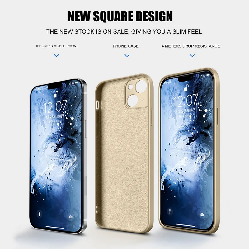 Soft Liquid Silicone Case For iPhone 12 13 14 Pro Max X XS Max 7 8 Plus Luxury Phone Case For iPhone 11 12 Pro Max 7 8 14 Plus