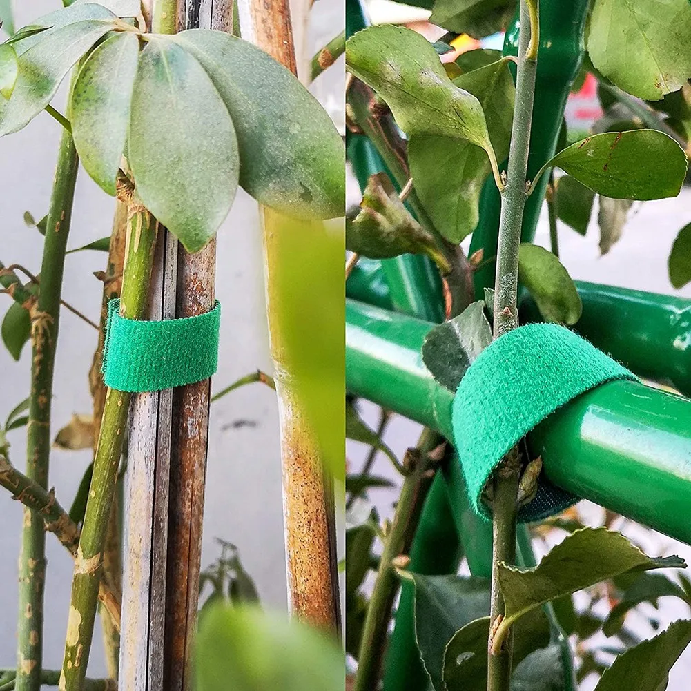 3 рулона зеленые садовые Завязки для растений нейлоновая завязка-липучка